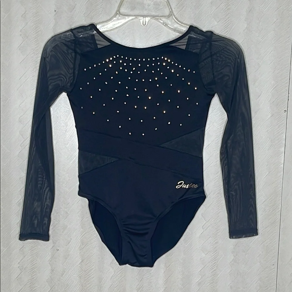 ❤️ JUSTICE Black Long Sleeve Leotard Size M